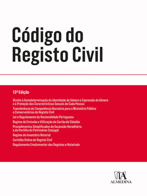 cover image of Código do Registo Civil--13ª Edição